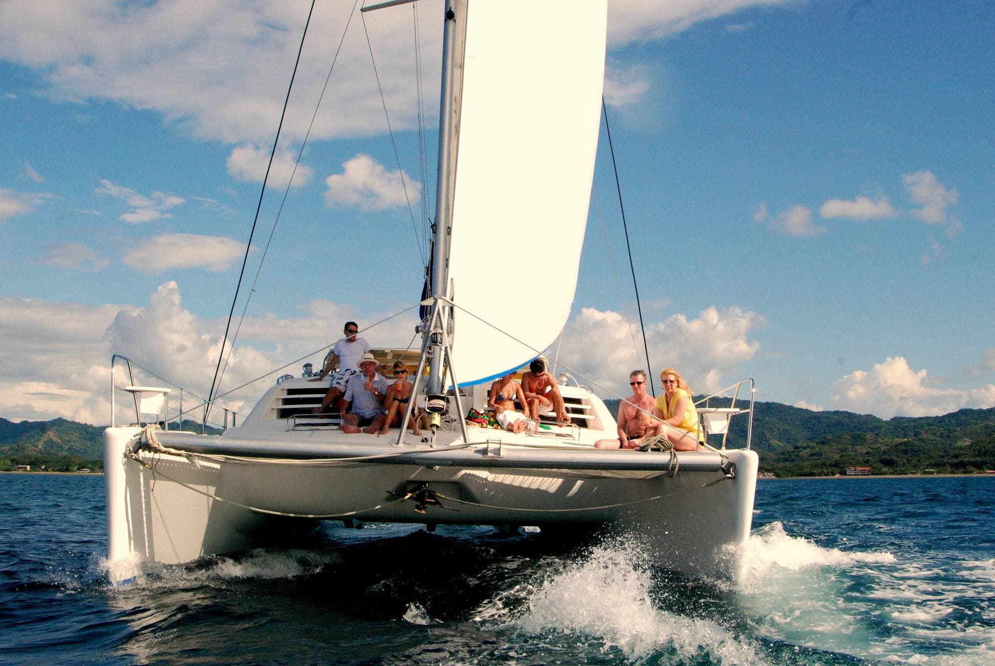 Sail on a catamaran